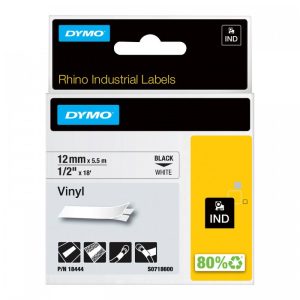 CINTA DYMO INDUSTRIAL D1 VINILO NEG/BLA 12MM 18444