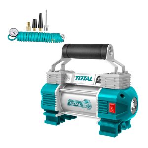 COMPRESOR PORTATIL 12V PARA AUTO CON LINTERNA TOTAL TTAC2506
