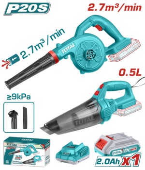 COMBO INALAMBRICO TOTAL SOPLADORA + ASPIRADORA TOTAL 20V 1 BATERIA LI240998