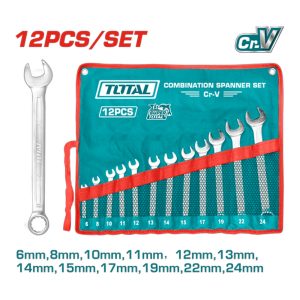 JUEGO LLAVE COMBINADAS TOTAL 12PZ THT1022121 (6MM A 24MM)